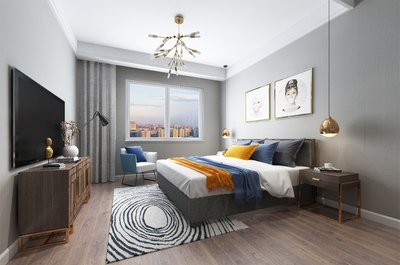 集成墙板卧室轻奢风格